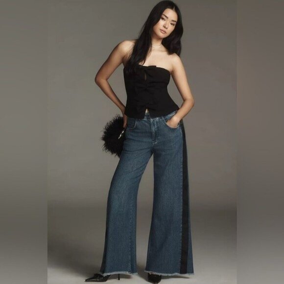 NWT Size 33 Tall (Waist 20.25") - The Adi Tuxedo Mid-Rise Flare Jeans by Pilcro - Picture 7 of 16